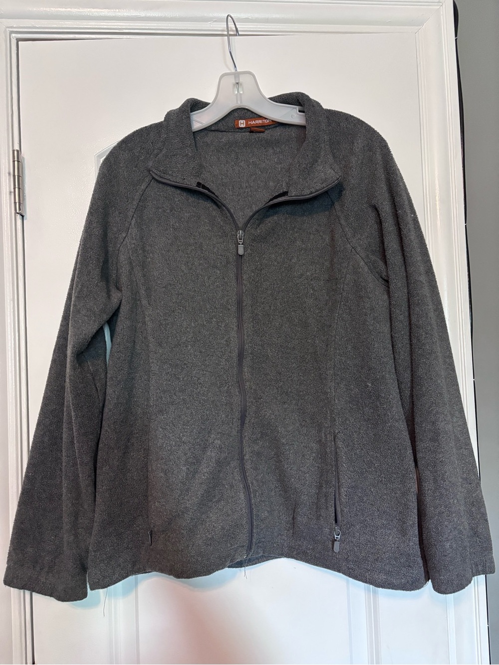 Harriton Women’s Full-Zip Fleece Jacket - Charcoal Gray Size Large
